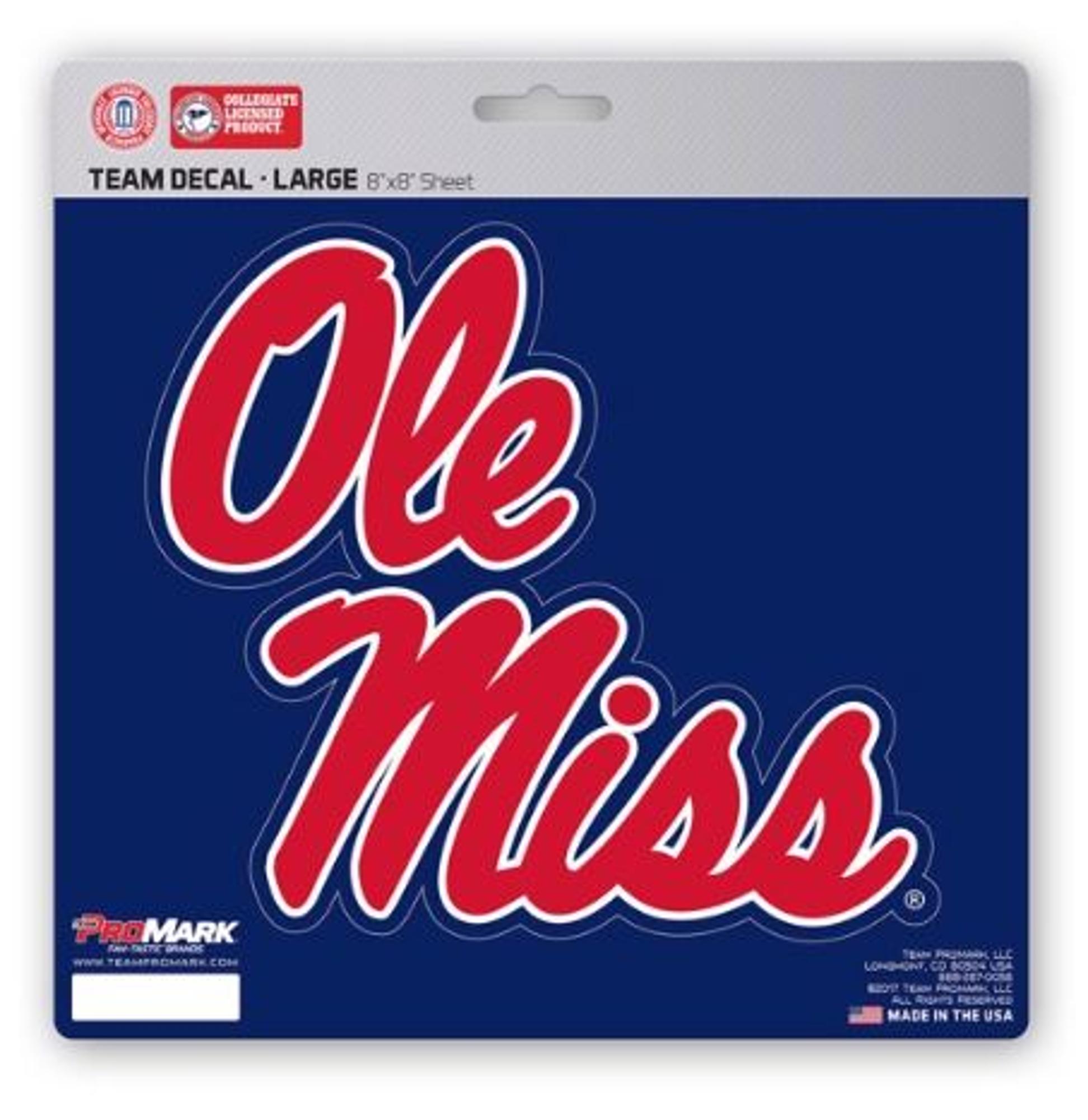 image of: Ole Miss Script Large Decal 8in x 8in