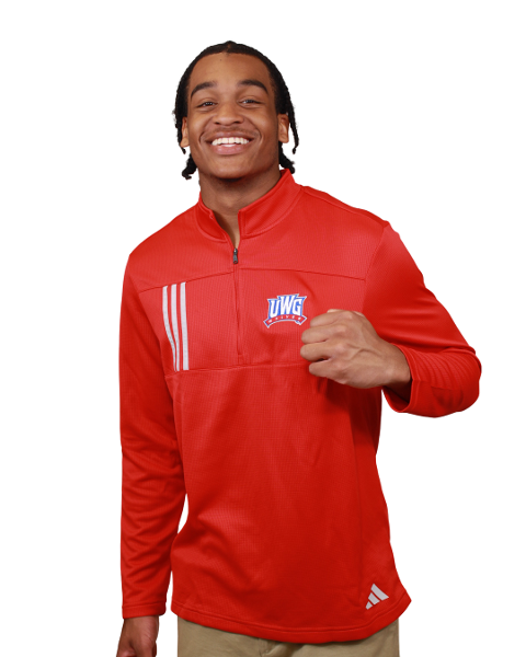 ADIDAS THREE STRIPE QUARTER ZIP; $99.99