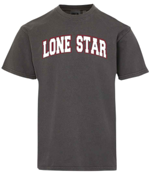 Lone Star College Outline Coastal Color Short Sleeve Tee, Pepper; $19.95