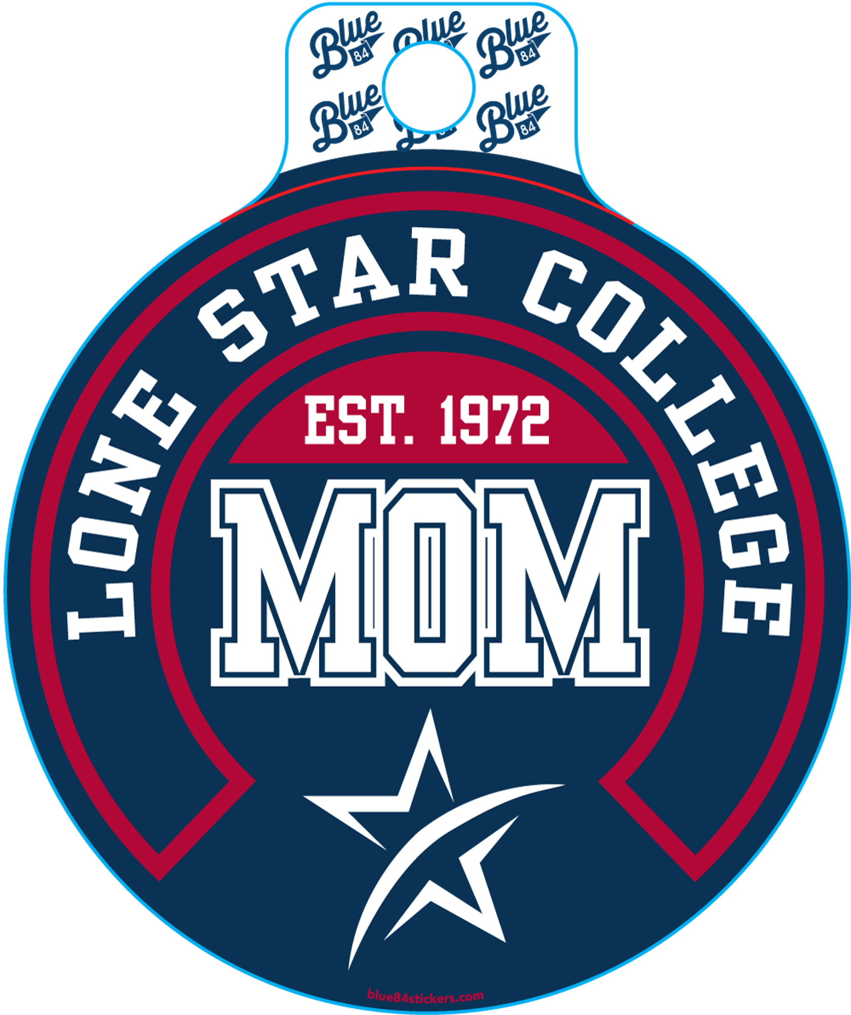 image of: Lone Star College Blue 84 Mom Sticker