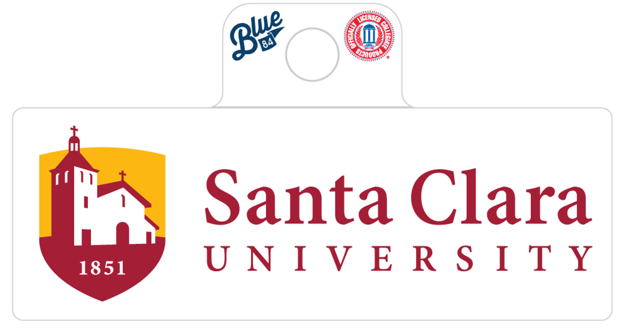 image of: Santa Clara University Horizontal Blue 84 Sticker