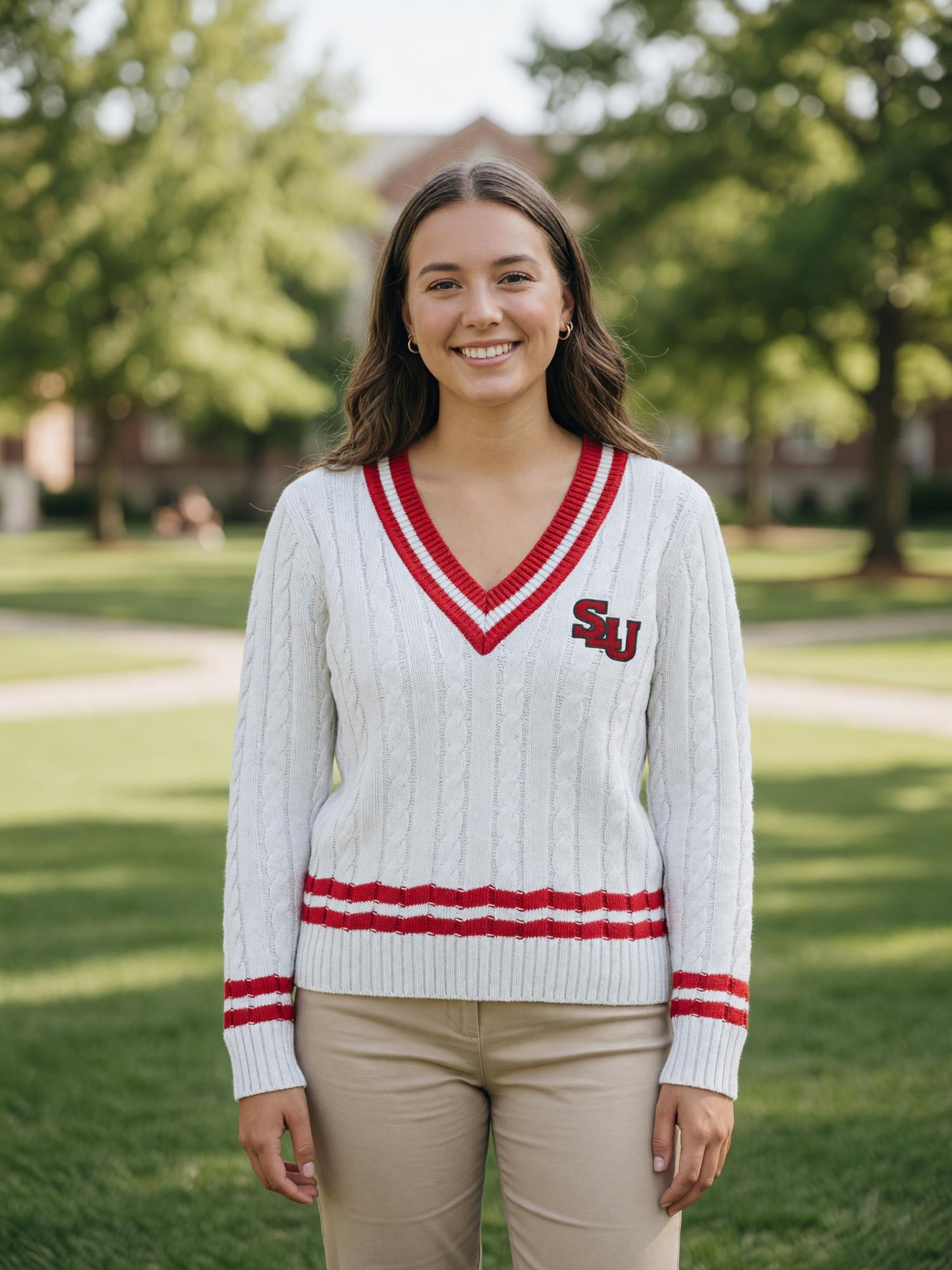 Product image 1 of 2 for Uscape Renew Women's Cable Knit V-Neck Sweater