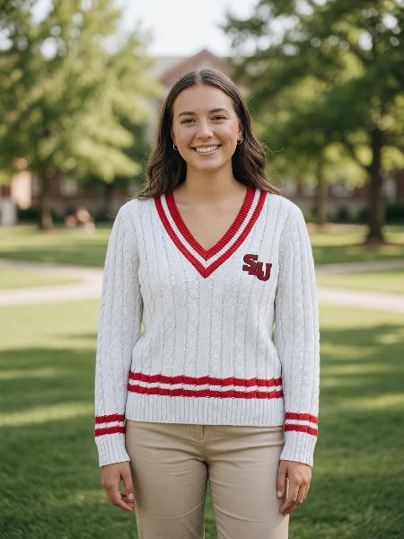Uscape Renew Women's Cable Knit V-Neck Sweater; $99.95