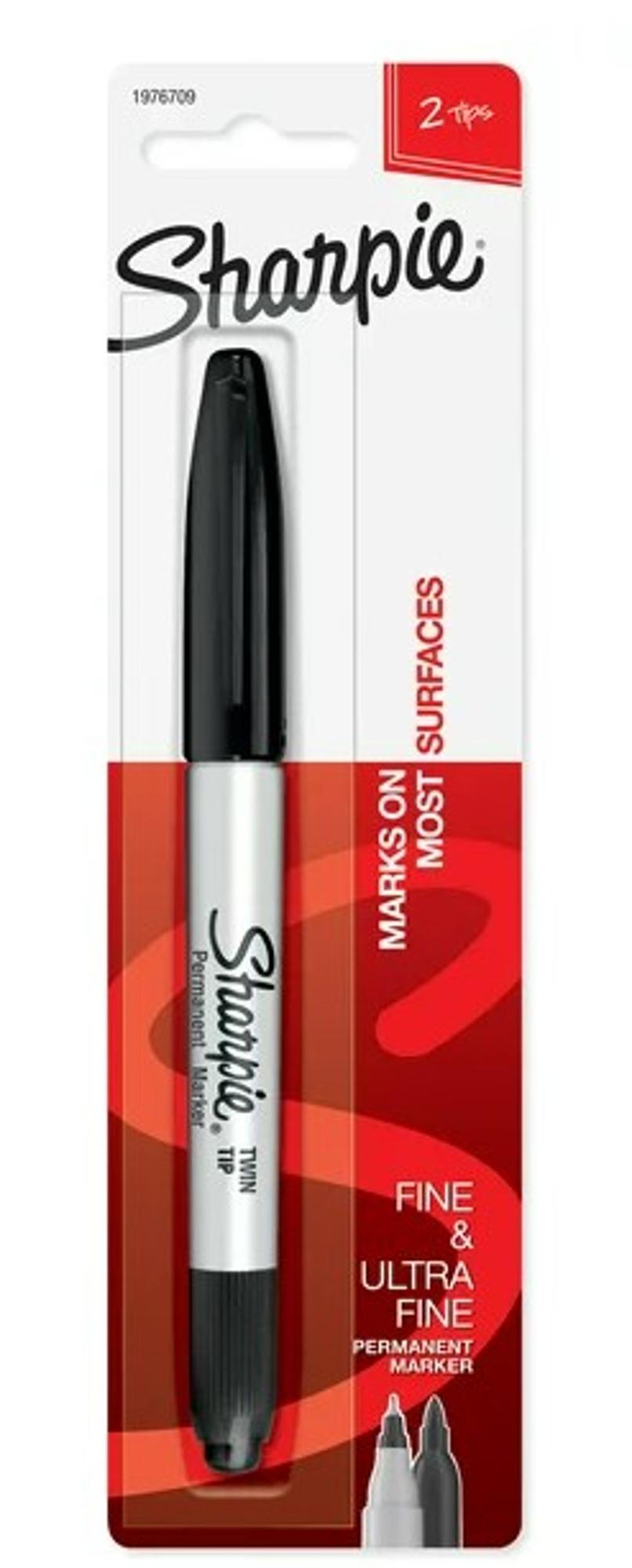 image of: Sharpie Twin Tip Permanent Marker Black Fine/Ultra Fine