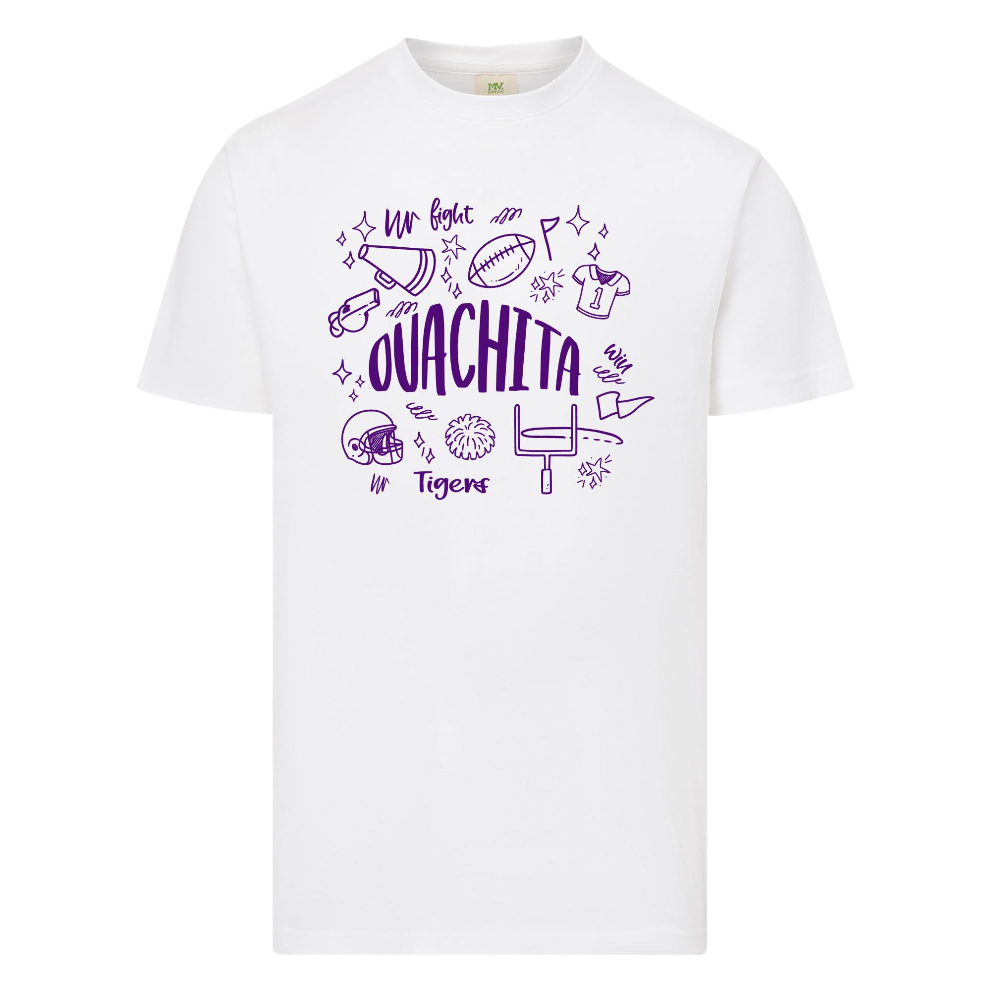 Product image 1 of 1 for Ouachita Doddle Collage Football Everest Sustainable Tee