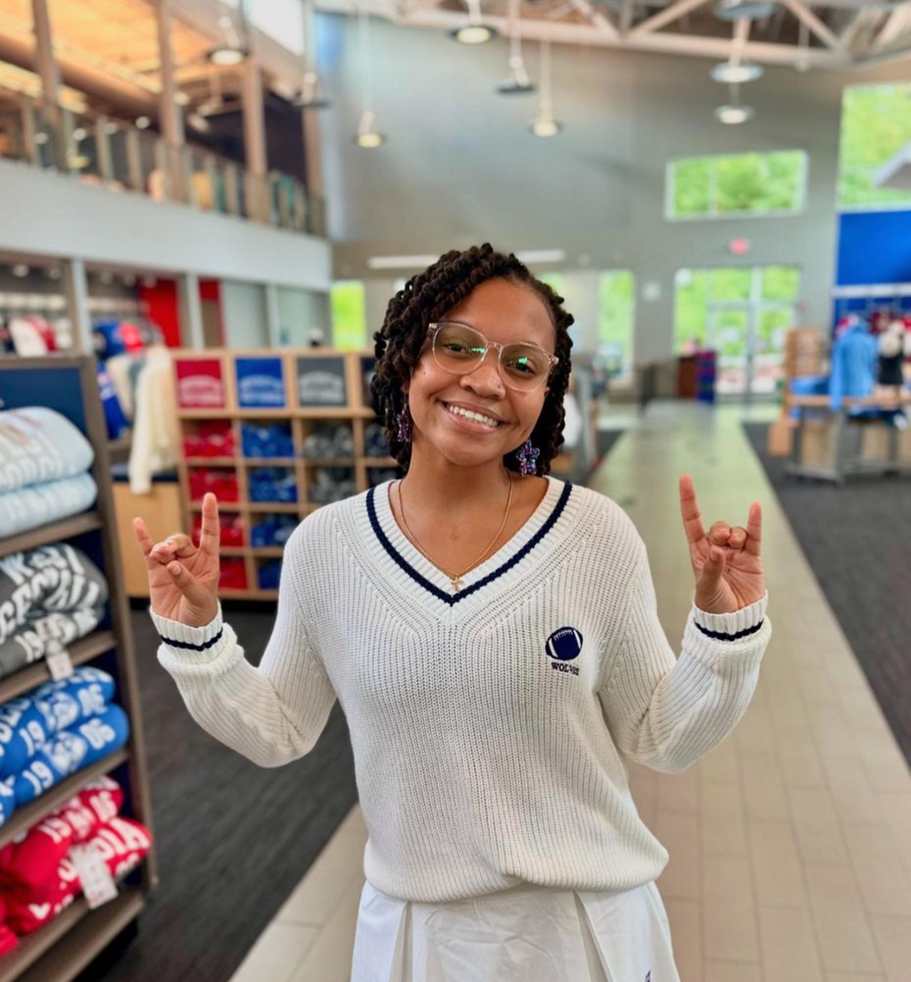 image of: RETRO V-NECK FOOTBALL WOLVES TEXT