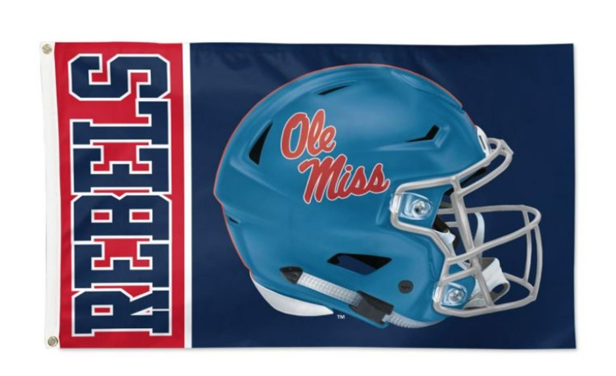 image of: Rebels Powder Blue Helmet Flag 3x5