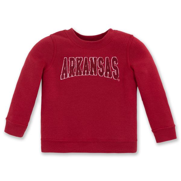 Arkansas Razorbacks Fuzzy Letter Toddler Crew - Crimson; $41.99
