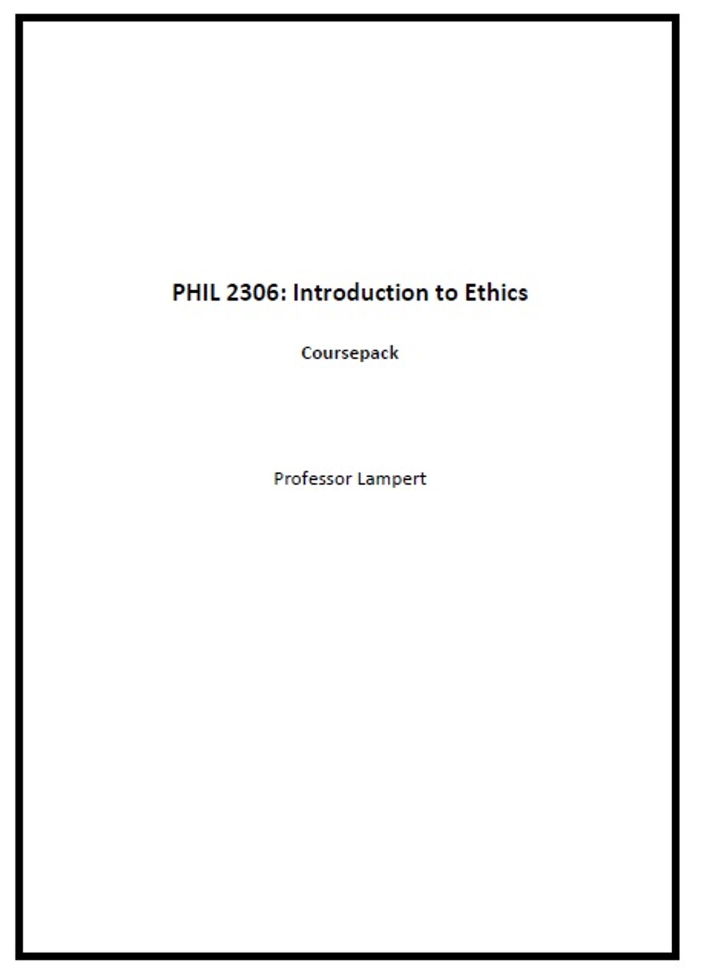 Cover image for PHIL 2306: Introduction to Ethics