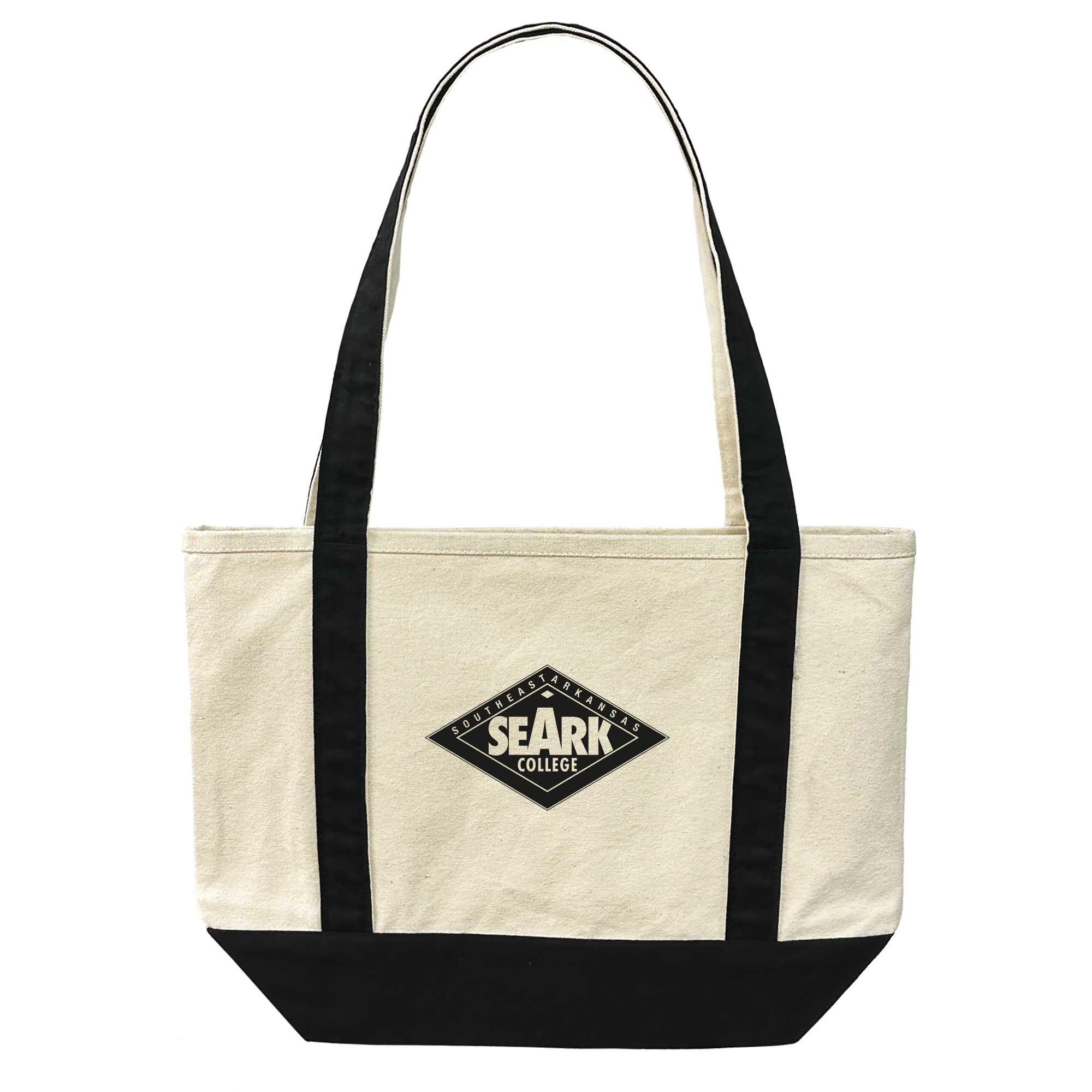 Product image 1 of 1 for Southeast Arkansas College Diamond Canvas Boat Tote, Black
